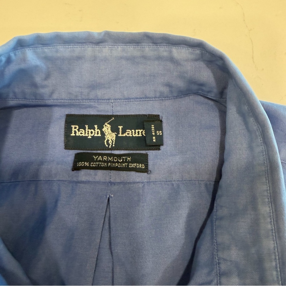 Polo Ralph Lauren Men’s Yarmouth Blue Button Down Shirt Large - Picture 3 of 7